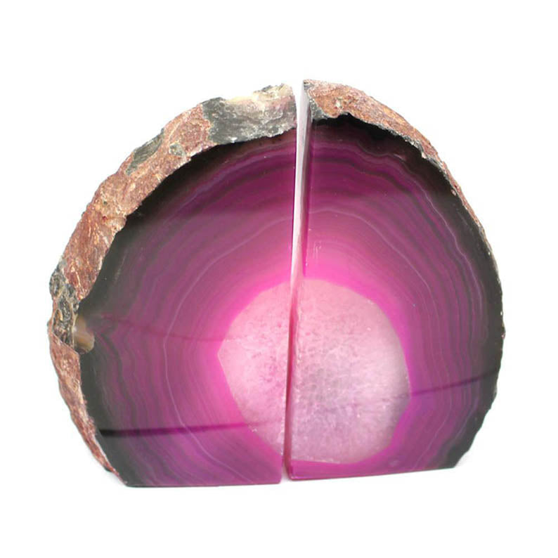 Blush agate bookend pair