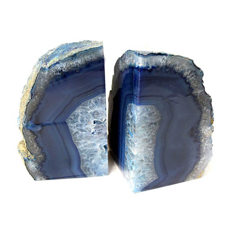 Blueto - bleu agate bookend pair