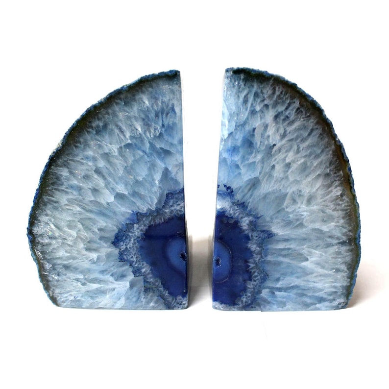 Blue Agate Bookends 2 to 3 Lbs