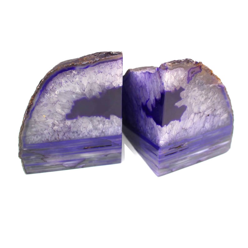 Byzantium agate bookend pair
