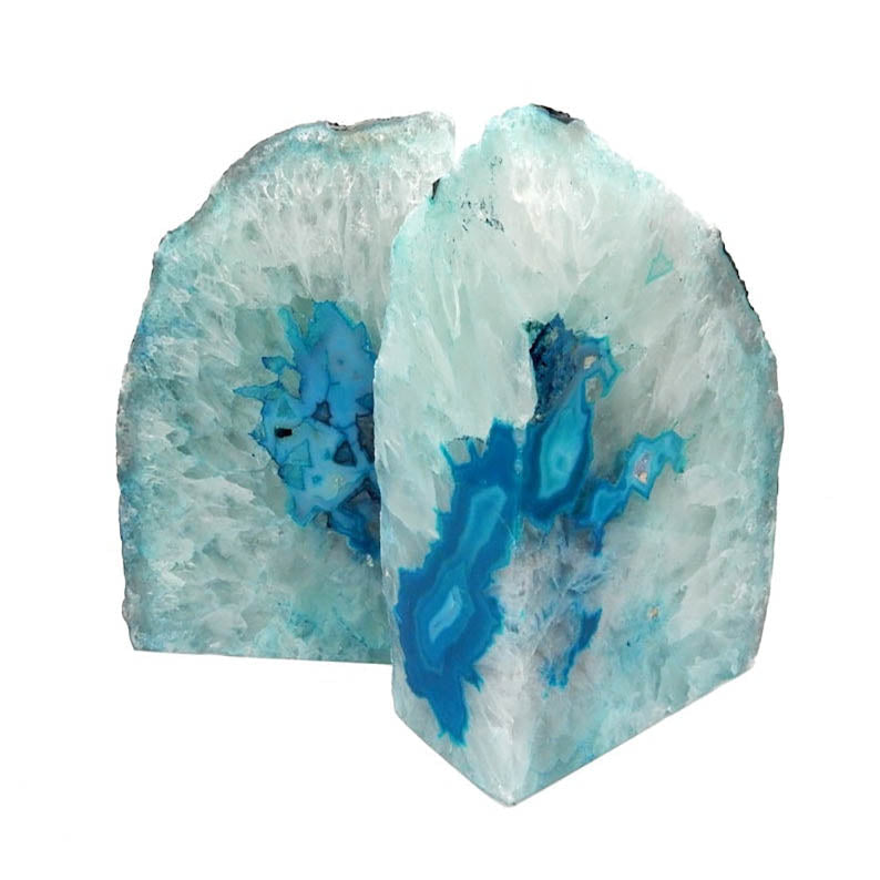 Turquoise agate bookend pair